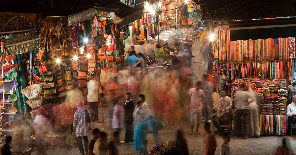 The hustle and bustle of a Marrakech souk
